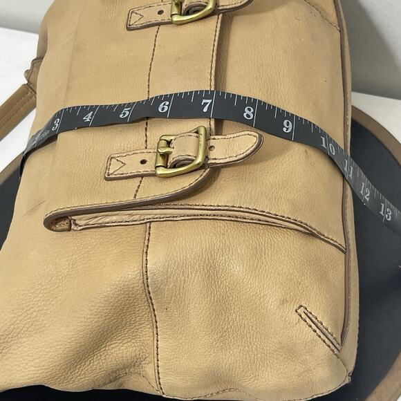 VTG Fossil Women's Tate Hobo Leather Shoulder Bag Light Tan - Picture 7 of 15